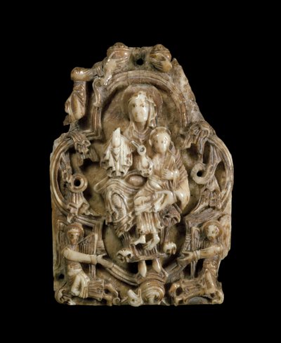 Vergine e Bambino (zanna di tricheco) da Anglo Saxon